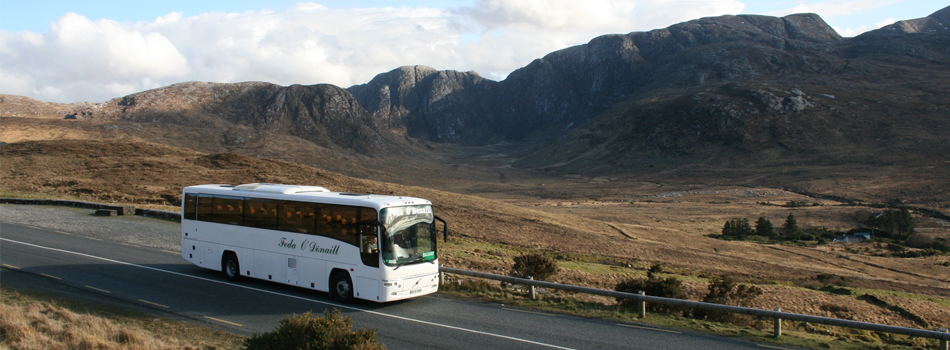 A Feda O'Donnell Coach passing through County Donegal on the return from Galway, Ireland